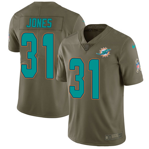 Nike Miami Dolphins #31 Byron Jones Olive Youth Stitched NFL Limited 2017 Salute To Service Jersey->youth nfl jersey->Youth Jersey